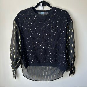 Eva Franco Black and Gold Star Blouse